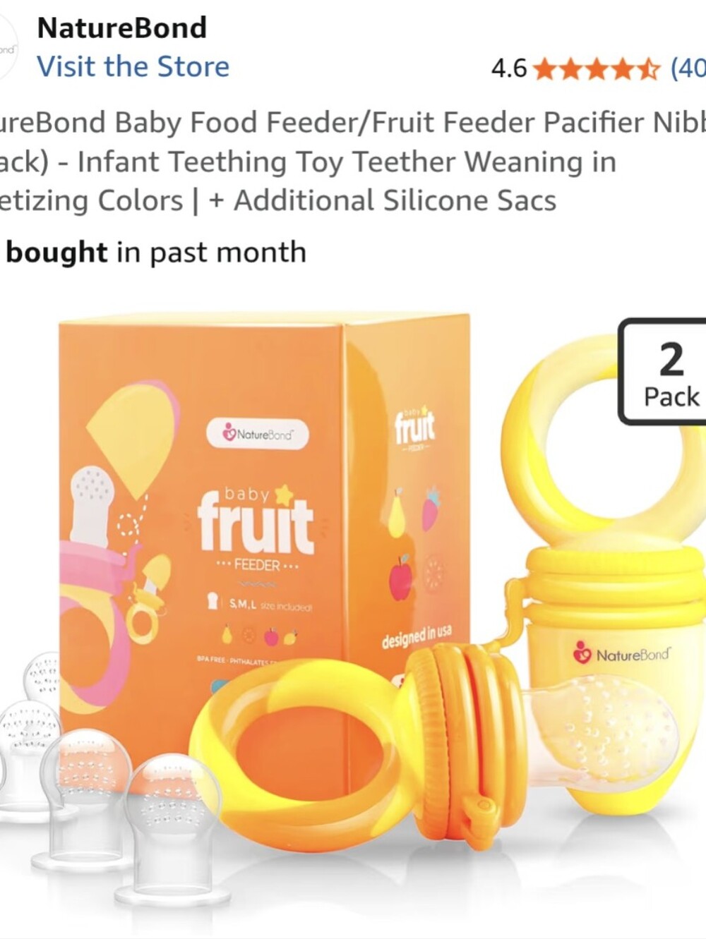 4 for 25🔥 GUC Naturebond Baby Food Feeder (2pk)